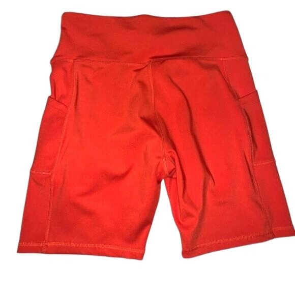 Llb & Flow Womens Red Biker Shorts With Pockets Size L - Picture 4 of 6